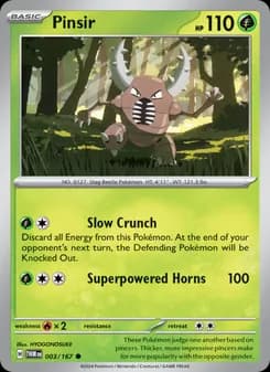 Pinsir card in English