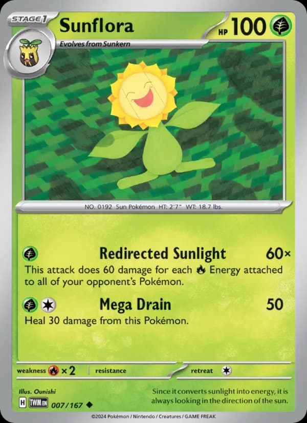 Sunflora card in English