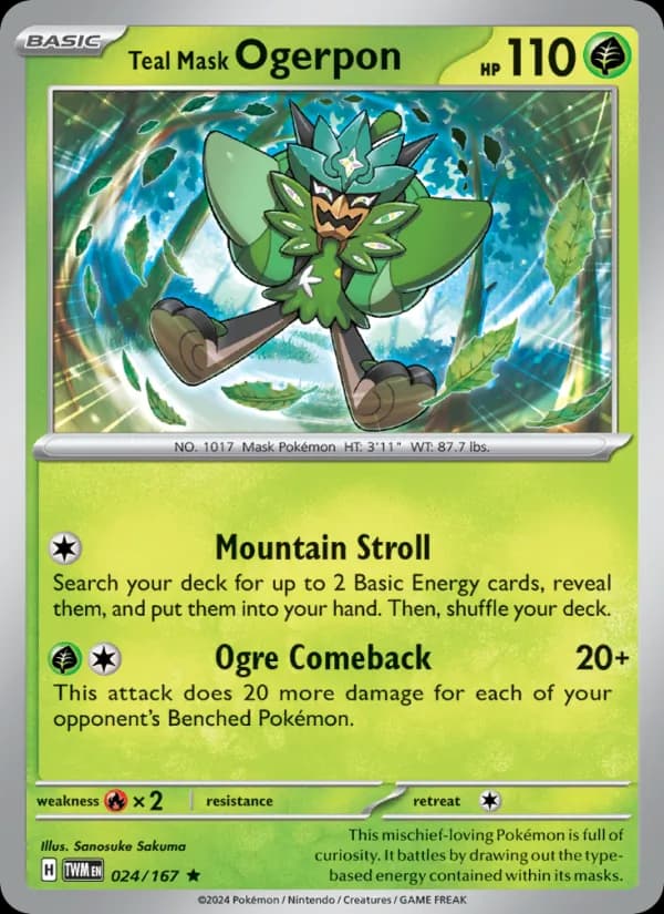 Teal Mask Ogerpon card in English