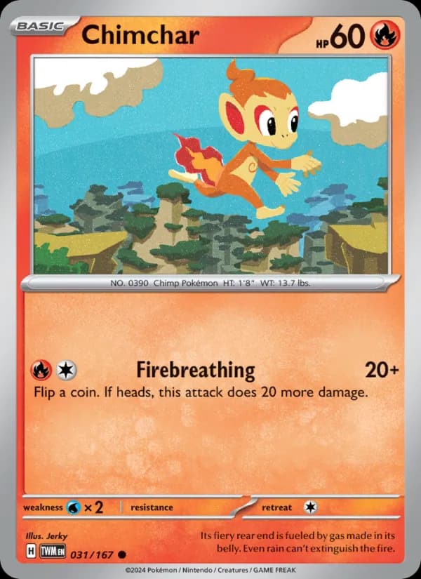 Chimchar card in English
