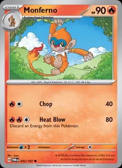 Monferno card in English
