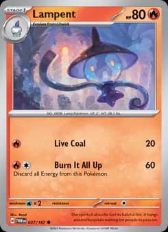 Lampent card in English