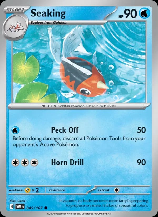 Seaking card in English