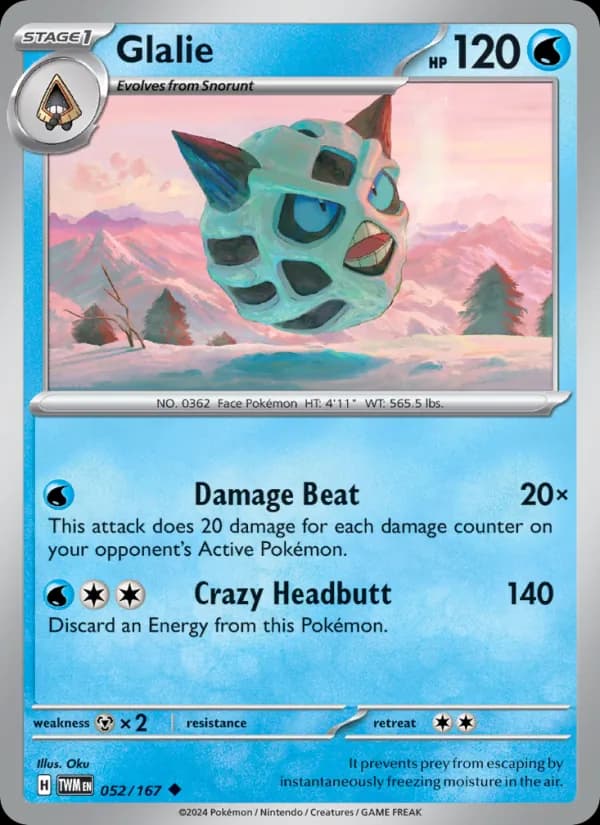Glalie card in English