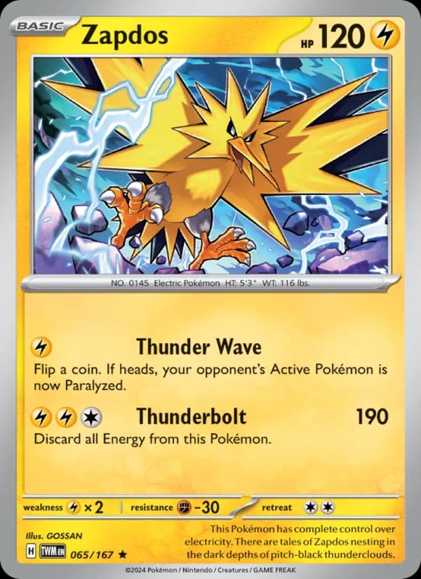 Zapdos card in English
