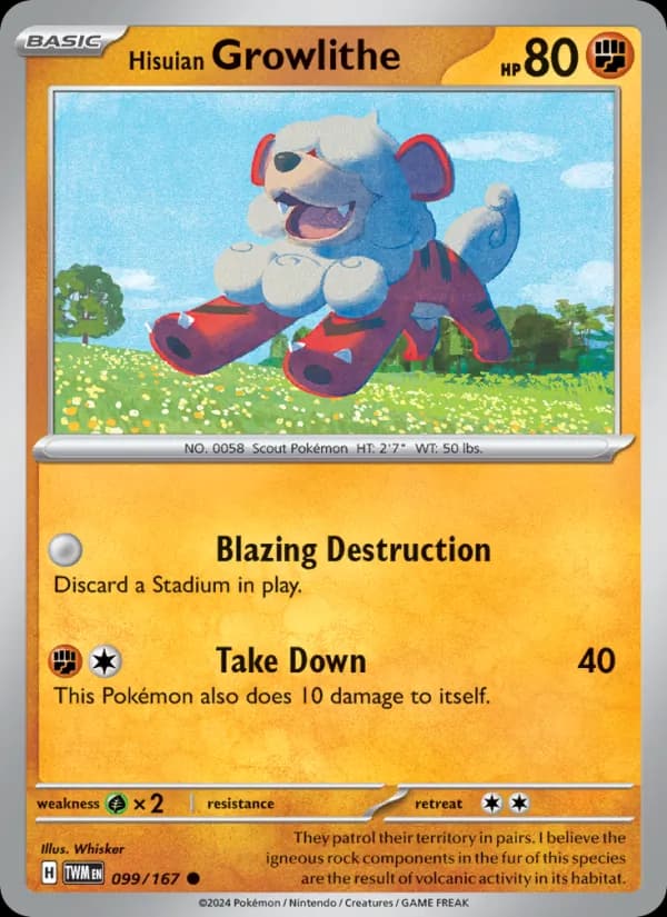 Hisuian Growlithe card in English