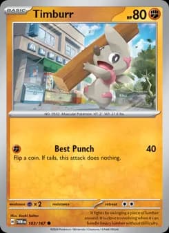 Timburr card in English