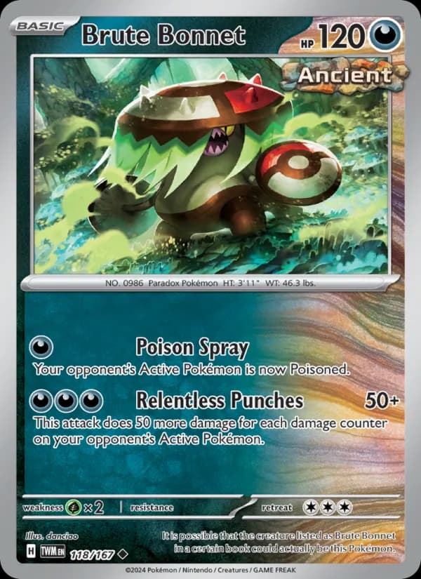 Brute Bonnet card in English