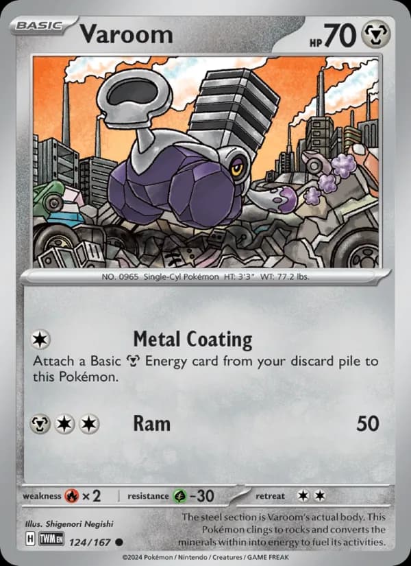 Varoom card in English
