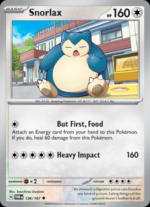 Snorlax card in English