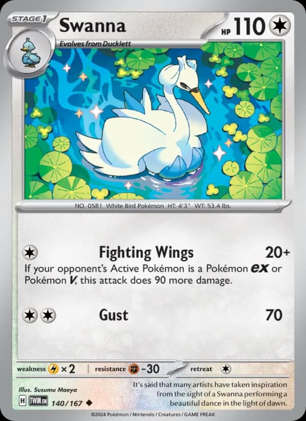 Swanna card in English