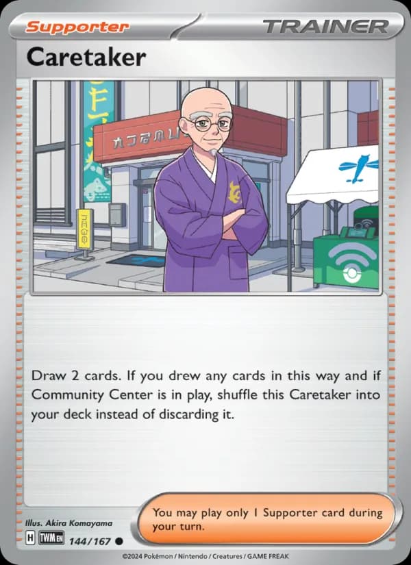 Caretaker card in English