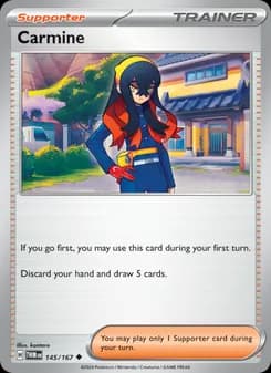 Carmine card in English