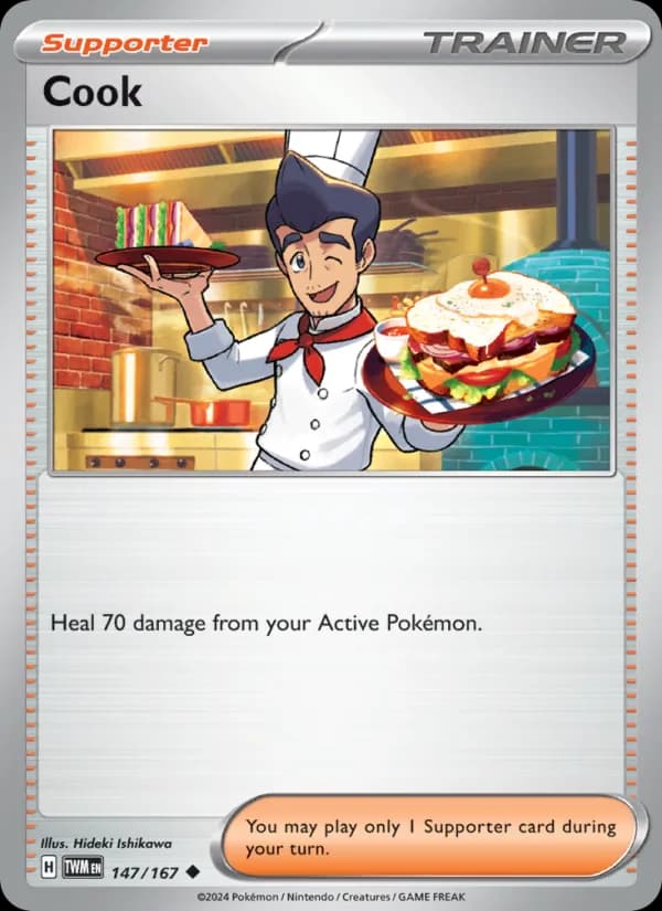 Cook card in English