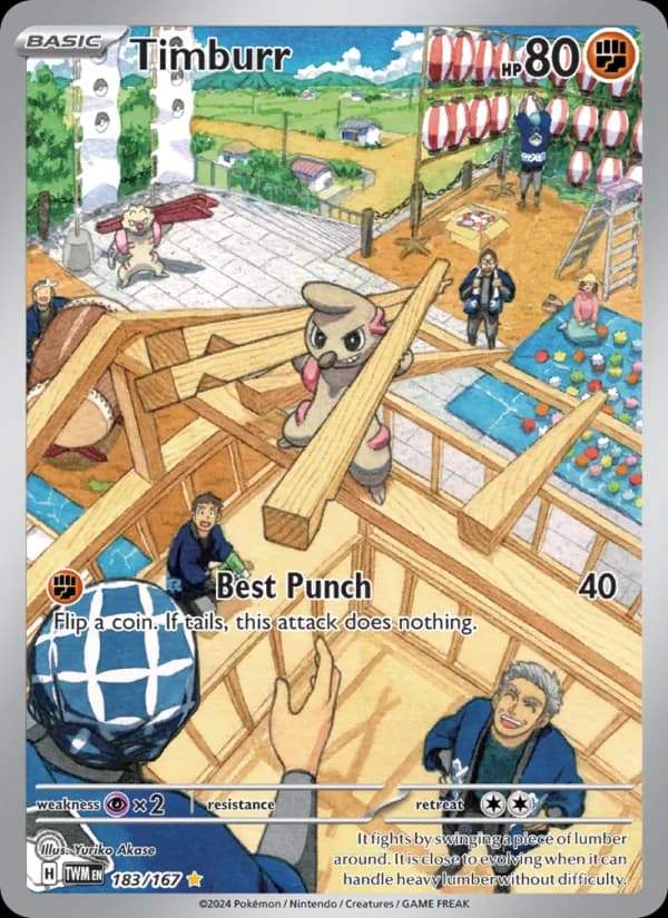 Timburr card in English