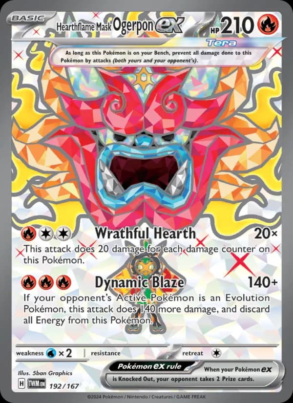 Hearthflame Mask Ogerpon ex card in English