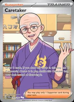 Caretaker card in English