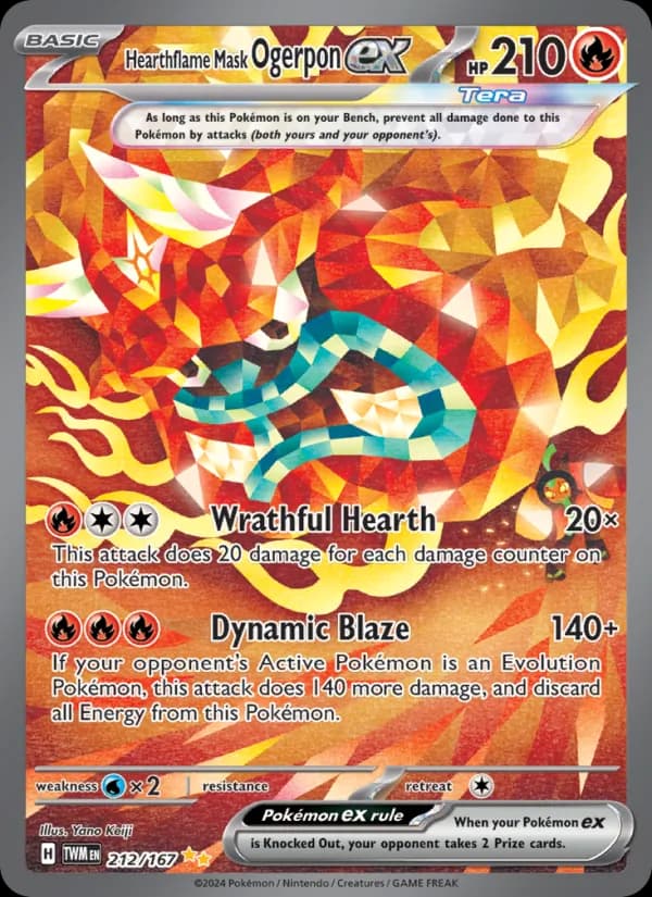 Hearthflame Mask Ogerpon ex card in English