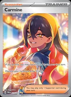 Carmine card in English