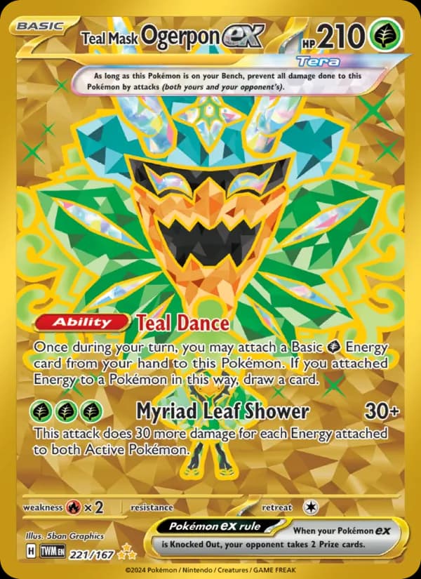 Teal Mask Ogerpon ex card in English