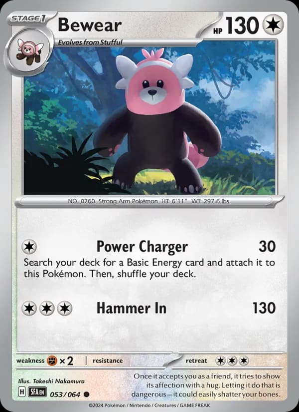 Bewear card in English