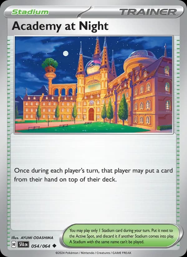 Academy at Night card in English