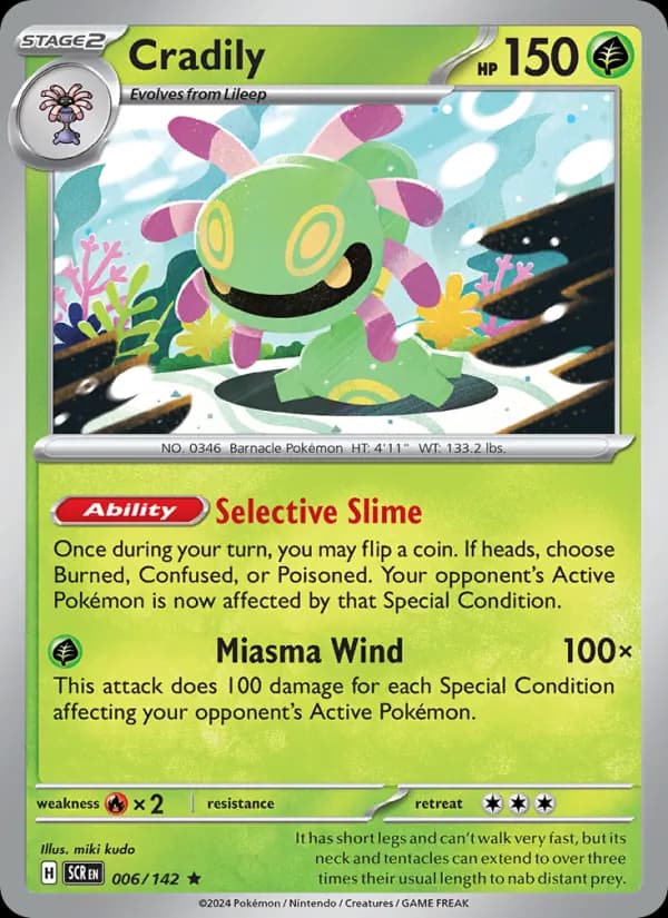 Cradily card in English