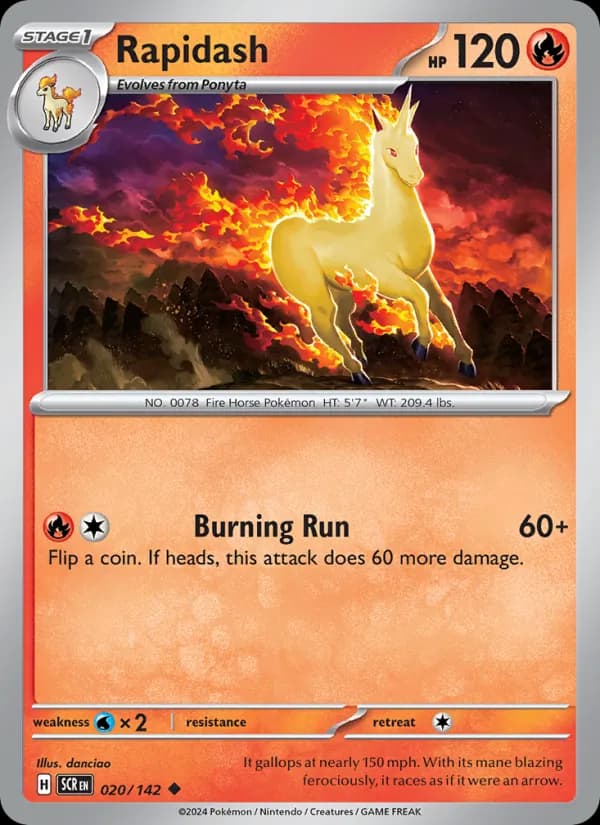 Rapidash card in English
