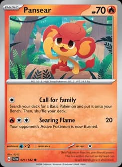 Pansear card in English