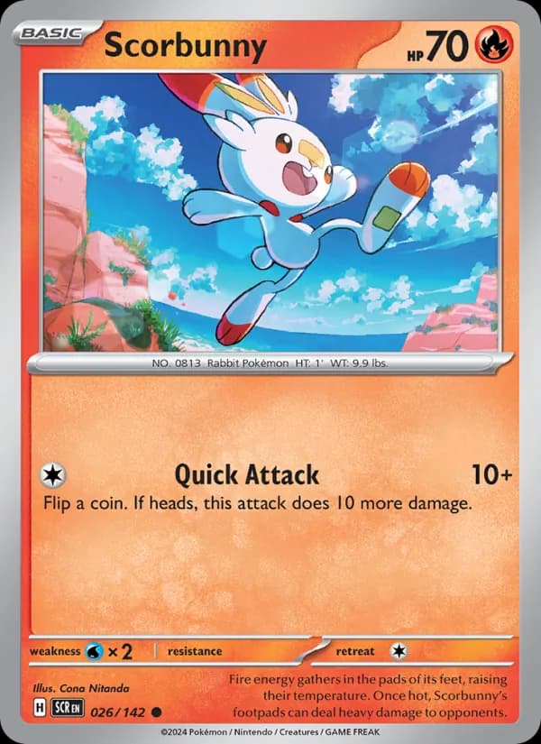 Scorbunny card in English