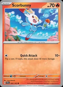 Scorbunny card in English