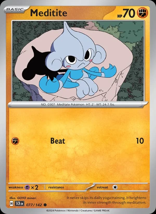 Meditite card in English