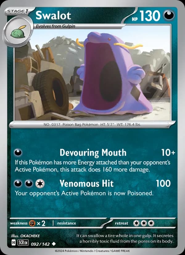Swalot card in English