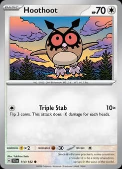 Hoothoot card in English