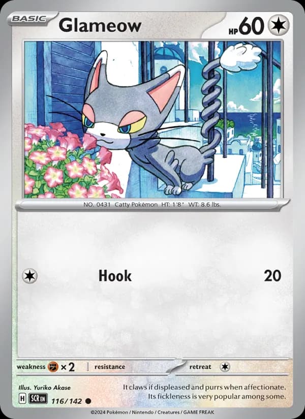 Glameow card in English