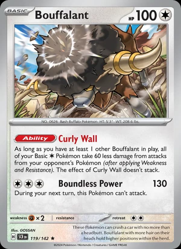 Bouffalant card in English