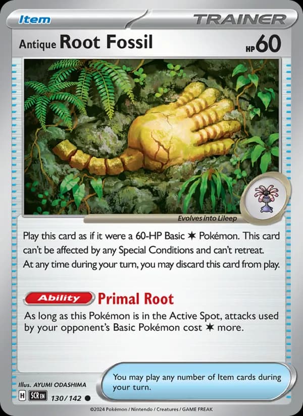 Antique Root Fossil card in English