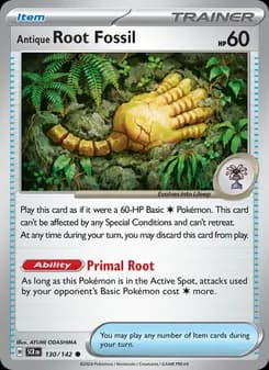 Antique Root Fossil card in English