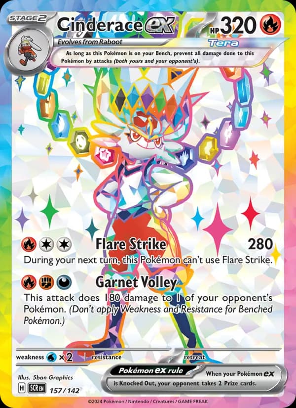 Cinderace ex card in English