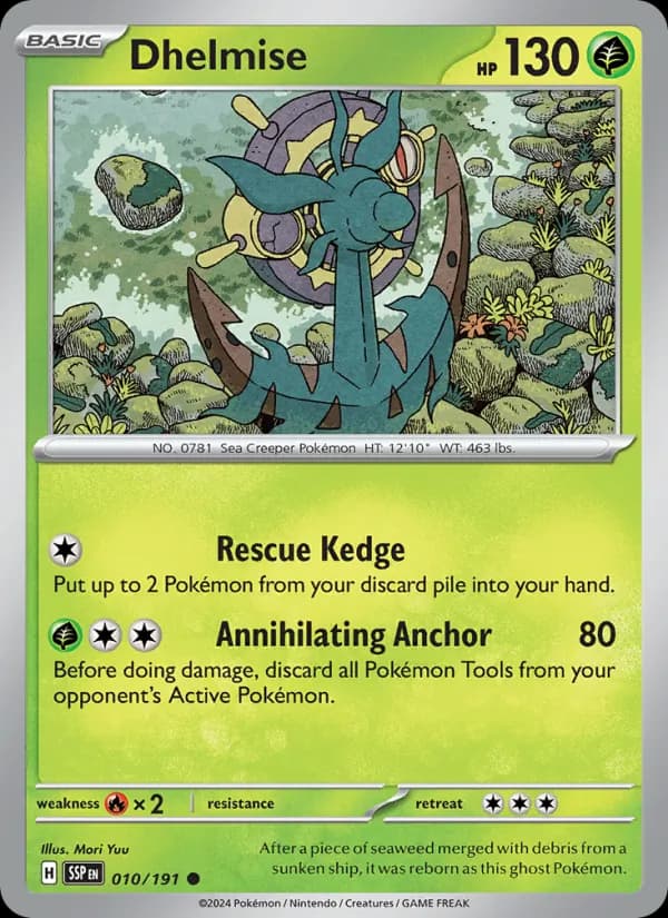 Dhelmise card in English