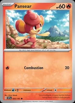 Pansear card in English