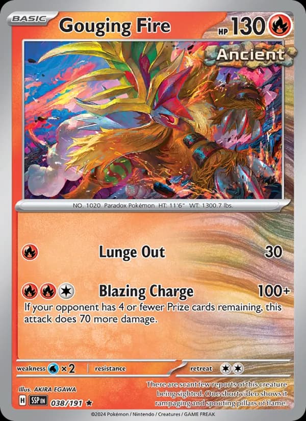 Gouging Fire card in English