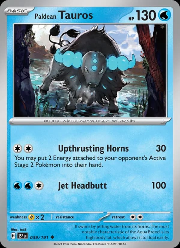 Paldean Tauros card in English