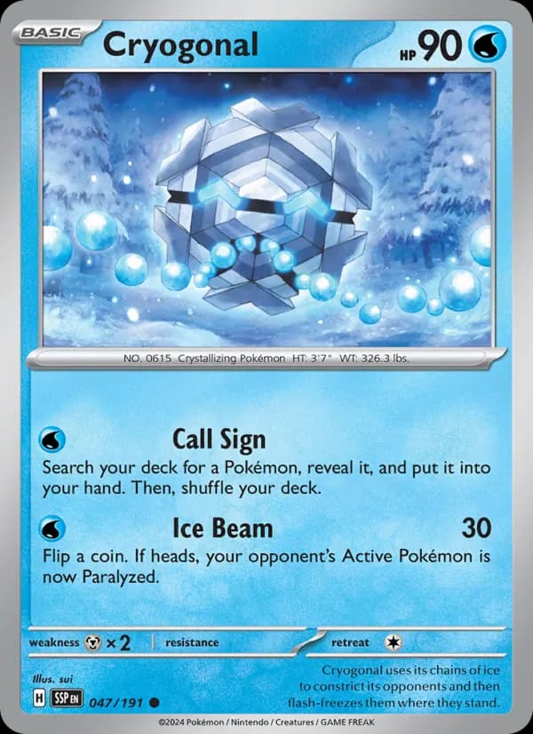 Cryogonal card in English