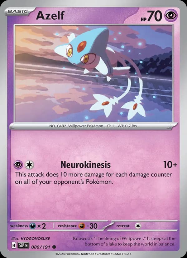 Azelf card in English