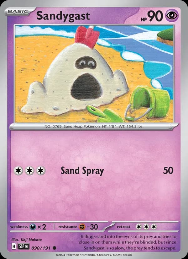 Sandygast card in English