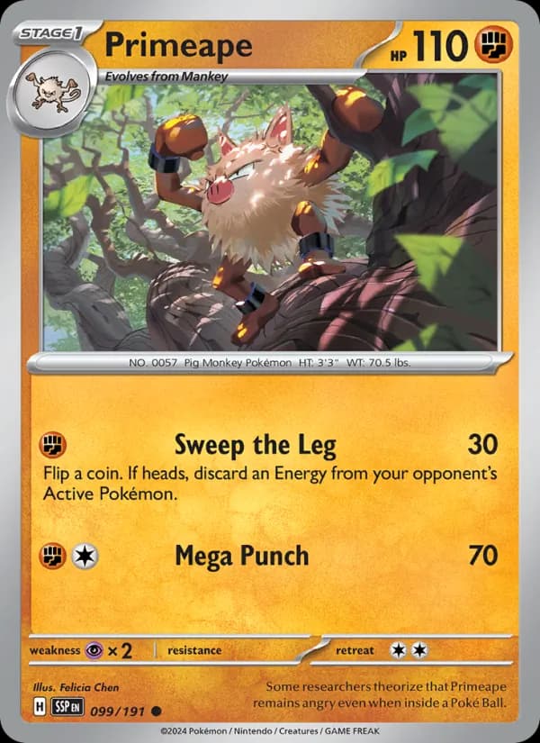 Primeape card in English