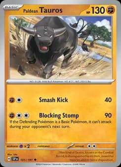 Paldean Tauros card in English