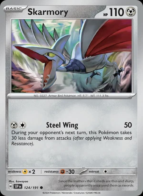 Skarmory card in English