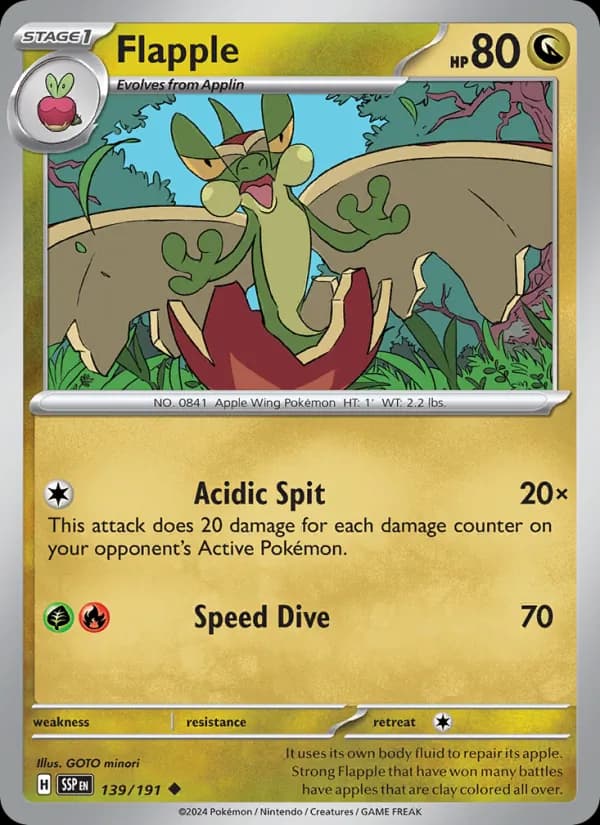 Flapple card in English